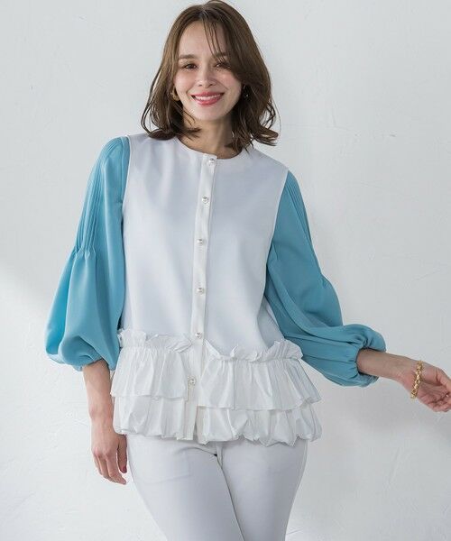 Viaggio Blu / ビアッジョブルー シャツ・ブラウス | スムージーサテン袖ピンタックブラウス≪洗濯機で洗える≫ | 詳細23