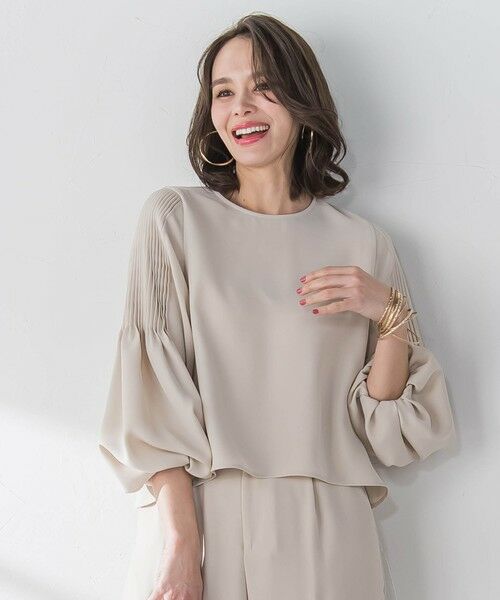 Viaggio Blu / ビアッジョブルー シャツ・ブラウス | スムージーサテン袖ピンタックブラウス≪洗濯機で洗える≫ | 詳細29