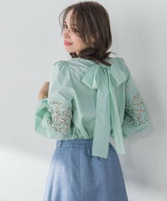 Viaggio Blu / ビアッジョブルー シャツ・ブラウス | 袖レース切替ブラウス≪洗濯機で洗える≫