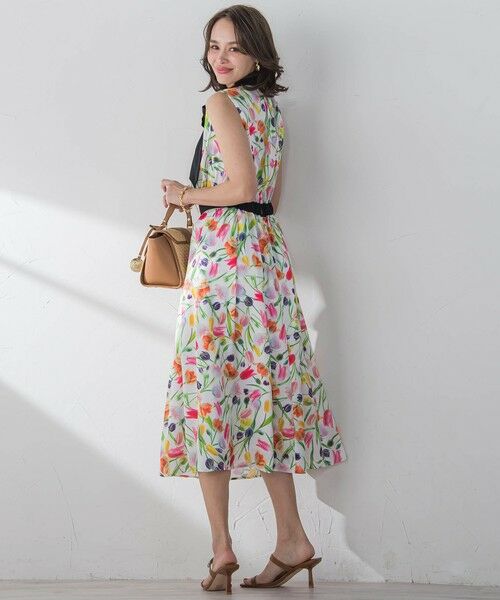 Viaggio Blu / ビアッジョブルー ロング・マキシ丈ワンピース | チューリッププリントワンピース≪洗濯機で洗える≫ | 詳細2