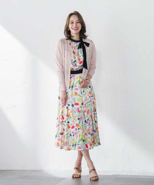 Viaggio Blu / ビアッジョブルー ロング・マキシ丈ワンピース | チューリッププリントワンピース≪洗濯機で洗える≫ | 詳細5