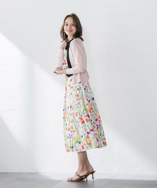 Viaggio Blu / ビアッジョブルー ロング・マキシ丈ワンピース | チューリッププリントワンピース≪洗濯機で洗える≫ | 詳細6