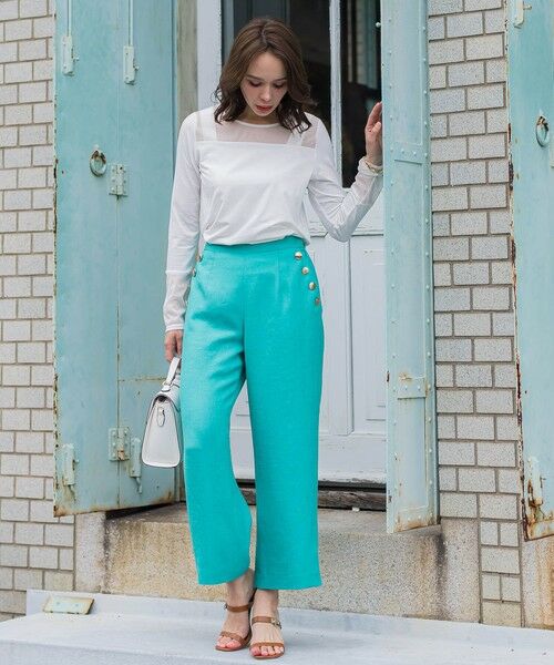 Viaggio Blu / ビアッジョブルー カットソー | シアー切替カットプルオーバー≪洗濯機で洗える≫ | 詳細12