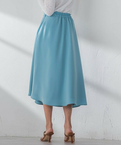 Viaggio Blu / ビアッジョブルー ミニ・ひざ丈スカート | スムージーサテンサーキュラースカート≪洗濯機で洗える≫ | 詳細9