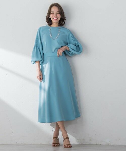 Viaggio Blu / ビアッジョブルー ミニ・ひざ丈スカート | スムージーサテンサーキュラースカート≪洗濯機で洗える≫ | 詳細14