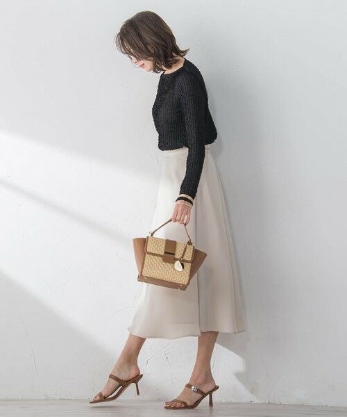 Viaggio Blu / ビアッジョブルー ミニ・ひざ丈スカート | スムージーサテンサーキュラースカート≪洗濯機で洗える≫ | 詳細22