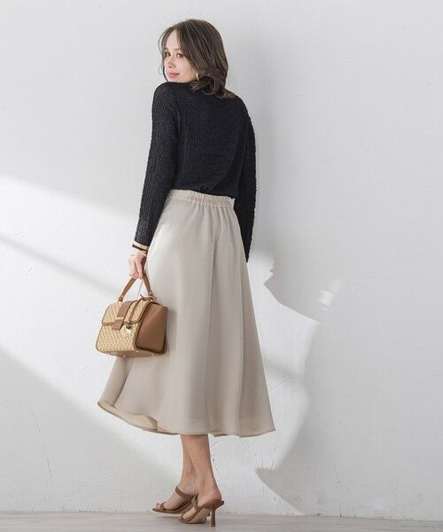 Viaggio Blu / ビアッジョブルー ミニ・ひざ丈スカート | スムージーサテンサーキュラースカート≪洗濯機で洗える≫ | 詳細23