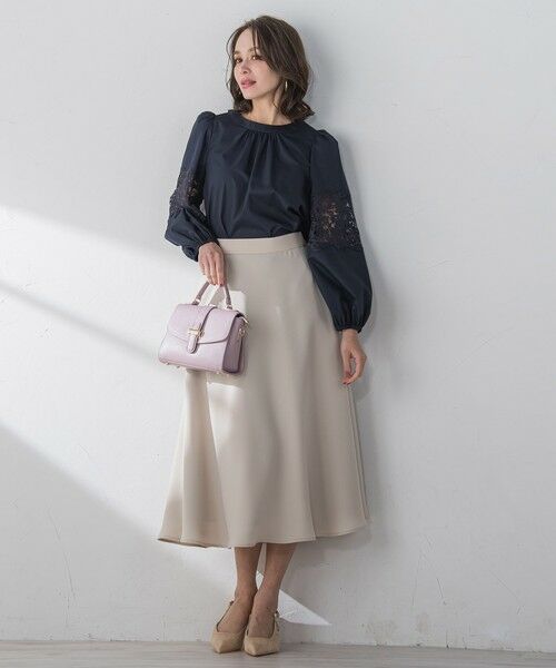 Viaggio Blu / ビアッジョブルー ミニ・ひざ丈スカート | スムージーサテンサーキュラースカート≪洗濯機で洗える≫ | 詳細25