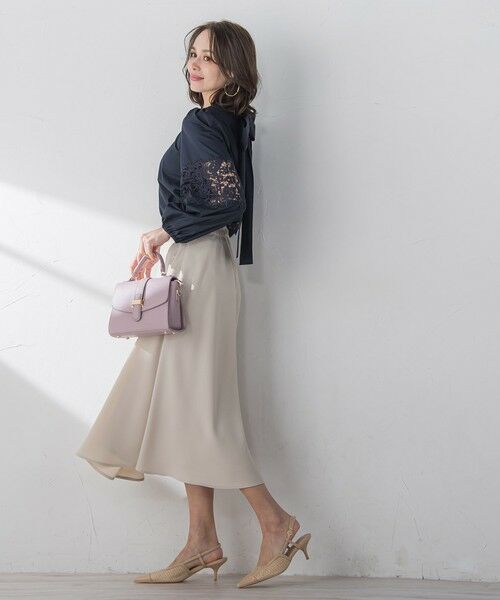 Viaggio Blu / ビアッジョブルー ミニ・ひざ丈スカート | スムージーサテンサーキュラースカート≪洗濯機で洗える≫ | 詳細26