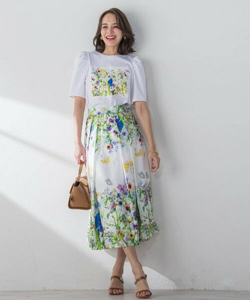 Viaggio Blu / ビアッジョブルー ミニ・ひざ丈スカート | フラワーブーケプリントスカート≪洗濯機で洗える≫ | 詳細11
