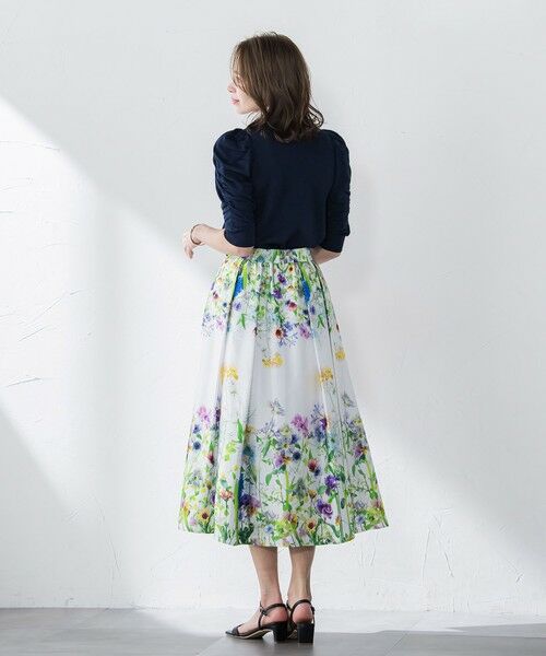 Viaggio Blu / ビアッジョブルー ミニ・ひざ丈スカート | フラワーブーケプリントスカート≪洗濯機で洗える≫ | 詳細14