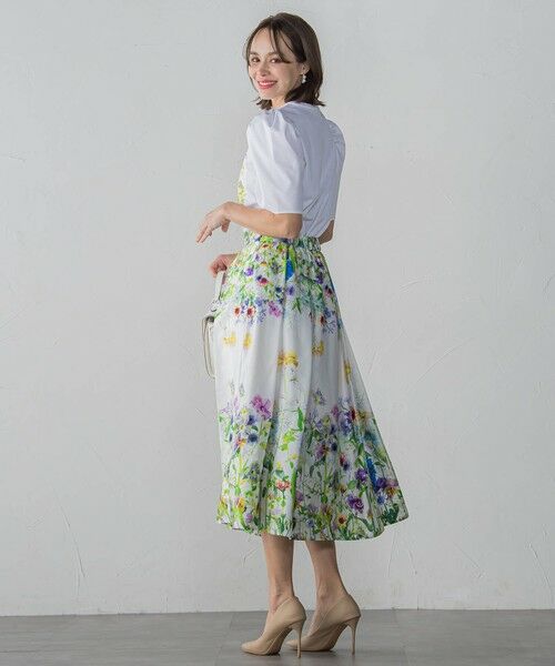 Viaggio Blu / ビアッジョブルー ミニ・ひざ丈スカート | フラワーブーケプリントスカート≪洗濯機で洗える≫ | 詳細19