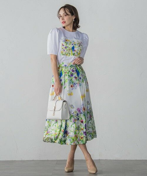 Viaggio Blu / ビアッジョブルー ミニ・ひざ丈スカート | フラワーブーケプリントスカート≪洗濯機で洗える≫ | 詳細20