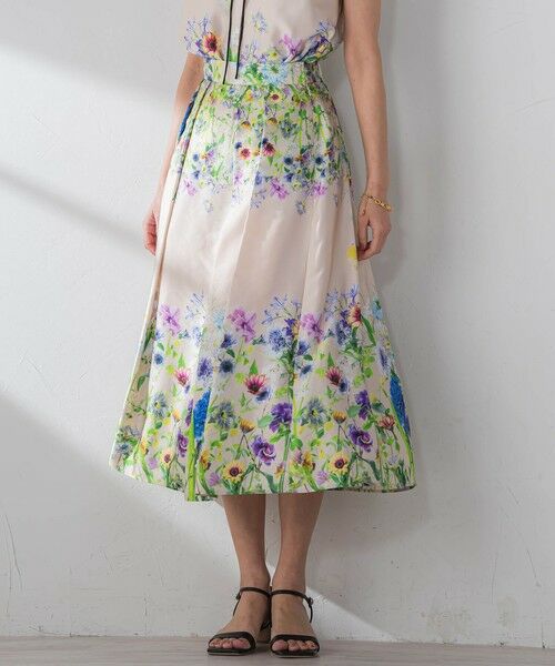 Viaggio Blu / ビアッジョブルー ミニ・ひざ丈スカート | フラワーブーケプリントスカート≪洗濯機で洗える≫ | 詳細22