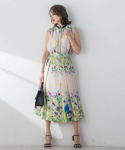 Viaggio Blu / ビアッジョブルー ミニ・ひざ丈スカート | フラワーブーケプリントスカート≪洗濯機で洗える≫ | 詳細24