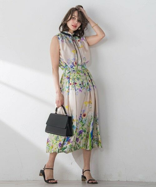 Viaggio Blu / ビアッジョブルー ミニ・ひざ丈スカート | フラワーブーケプリントスカート≪洗濯機で洗える≫ | 詳細27