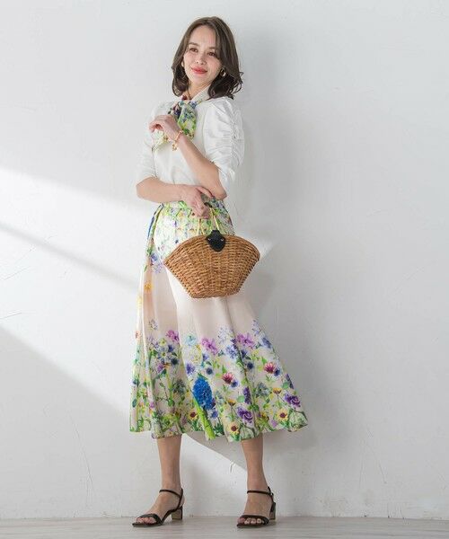 Viaggio Blu / ビアッジョブルー ミニ・ひざ丈スカート | フラワーブーケプリントスカート≪洗濯機で洗える≫ | 詳細28
