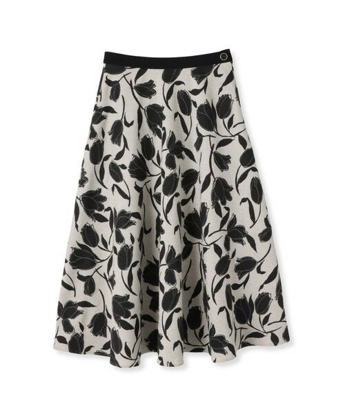 Viaggio Blu / ビアッジョブルー ミニ・ひざ丈スカート | リネンライクチューリッププリントスカート≪洗濯機で洗える≫ | 詳細12
