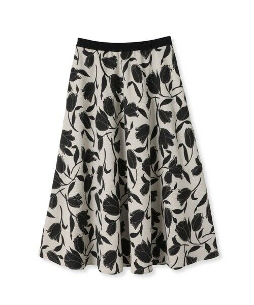 Viaggio Blu / ビアッジョブルー ミニ・ひざ丈スカート | リネンライクチューリッププリントスカート≪洗濯機で洗える≫ | 詳細17
