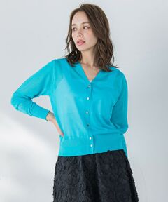 Viaggio Blu / ビアッジョブルー カーディガン・ボレロ | 【新色追加】シアーシャイニーニットカーディガン≪手洗い可能≫