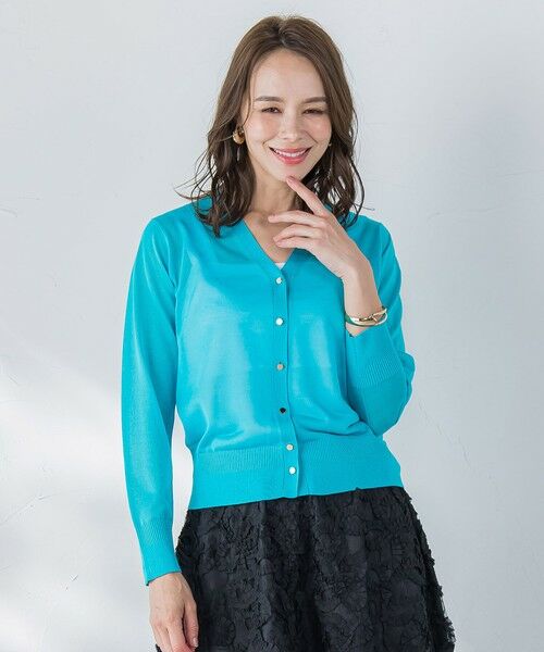 Viaggio Blu / ビアッジョブルー カーディガン・ボレロ | 【新色追加】シアーシャイニーニットカーディガン≪手洗い可能≫ | 詳細20