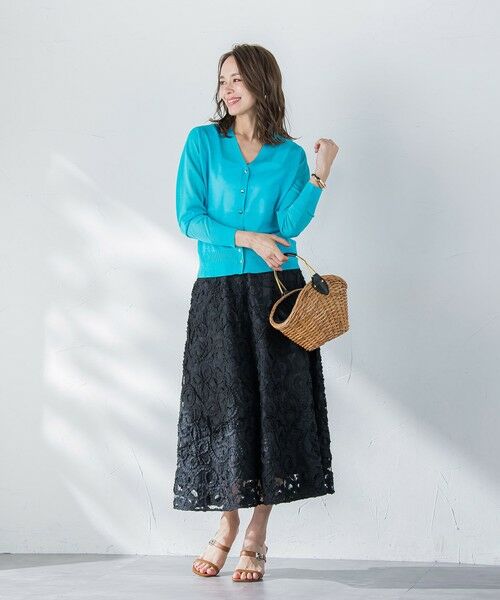 Viaggio Blu / ビアッジョブルー カーディガン・ボレロ | 【新色追加】シアーシャイニーニットカーディガン≪手洗い可能≫ | 詳細23