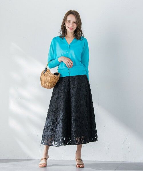 Viaggio Blu / ビアッジョブルー カーディガン・ボレロ | 【新色追加】シアーシャイニーニットカーディガン≪手洗い可能≫ | 詳細24