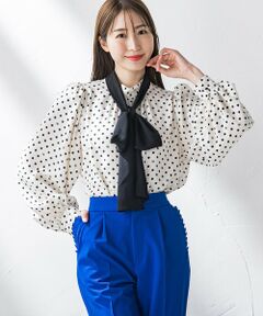 Viaggio Blu / ビアッジョブルー シャツ・ブラウス | 【WEB限定】ロゴドットブラウス≪洗濯機で洗える≫
