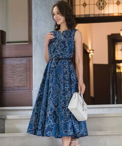 Viaggio Blu ビアッジョブルー　ロングワンピース セール】 ボタニカルダイティアードワンピース≪洗濯機で洗える