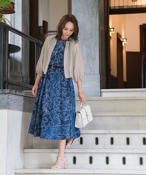 Viaggio Blu / ビアッジョブルー ロング・マキシ丈ワンピース | 【WEB限定】オパールフラワーデニムワンピース≪洗濯機で洗える≫ | 詳細6