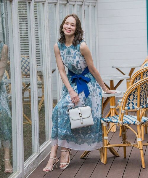 Viaggio Blu / ビアッジョブルー ロング・マキシ丈ワンピース | ペイズリープリントワンピース≪手洗い可能≫ | 詳細1