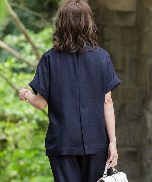 Viaggio Blu / ビアッジョブルー テーラードジャケット | アイアスフレンチスリーブジャケット≪手洗い可能≫ | 詳細9