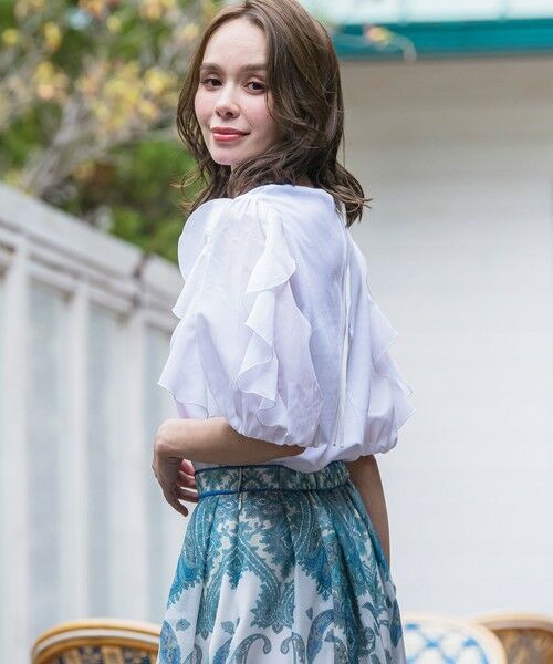 Viaggio Blu / ビアッジョブルー カットソー | ラッフルスリーブプルオーバー≪洗濯機で洗える≫ | 詳細2