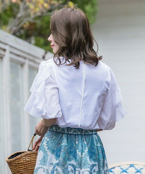 Viaggio Blu / ビアッジョブルー カットソー | ラッフルスリーブプルオーバー≪洗濯機で洗える≫ | 詳細4