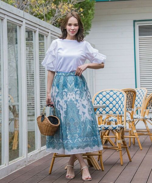 Viaggio Blu / ビアッジョブルー カットソー | ラッフルスリーブプルオーバー≪洗濯機で洗える≫ | 詳細5