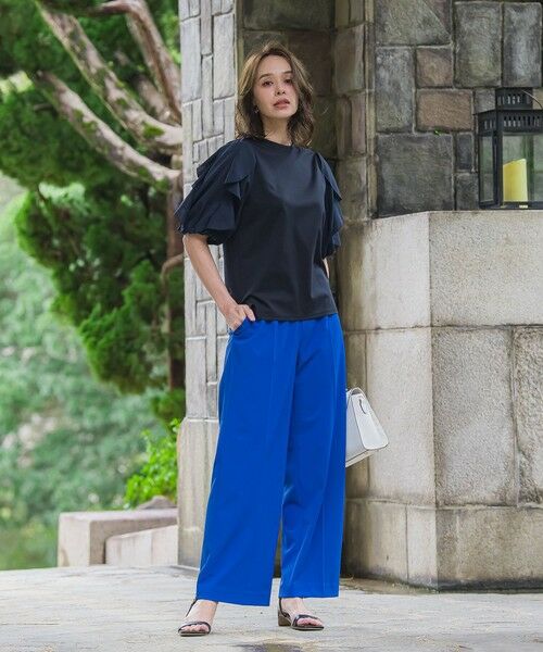 Viaggio Blu / ビアッジョブルー カットソー | ラッフルスリーブプルオーバー≪洗濯機で洗える≫ | 詳細13