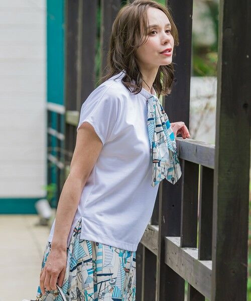 Viaggio Blu / ビアッジョブルー カットソー | ヨット柄スカーフ付きプルオーバー≪洗濯機で洗える≫ | 詳細4