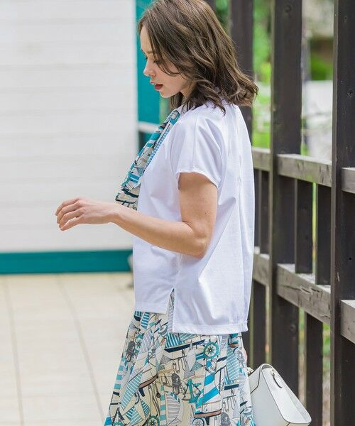 Viaggio Blu / ビアッジョブルー カットソー | ヨット柄スカーフ付きプルオーバー≪洗濯機で洗える≫ | 詳細5