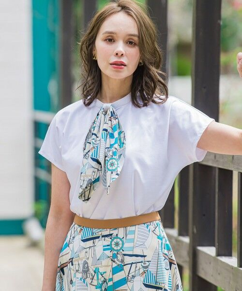 Viaggio Blu / ビアッジョブルー カットソー | ヨット柄スカーフ付きプルオーバー≪洗濯機で洗える≫ | 詳細7