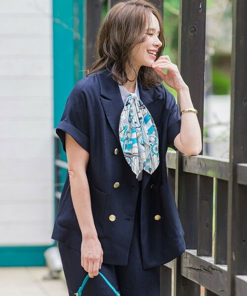 Viaggio Blu / ビアッジョブルー カットソー | ヨット柄スカーフ付きプルオーバー≪洗濯機で洗える≫ | 詳細15