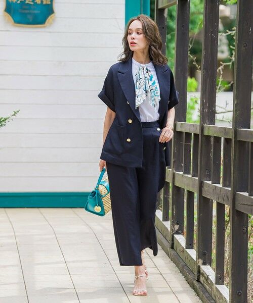 Viaggio Blu / ビアッジョブルー カットソー | ヨット柄スカーフ付きプルオーバー≪洗濯機で洗える≫ | 詳細16