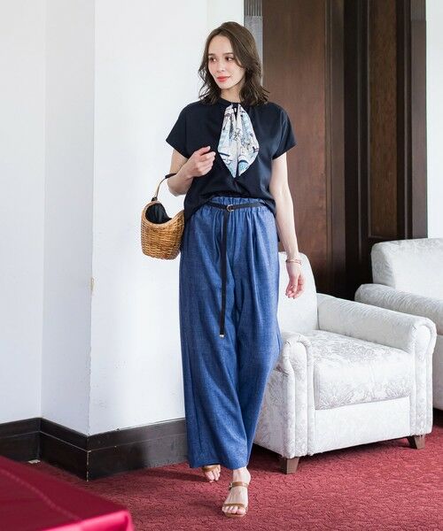 Viaggio Blu / ビアッジョブルー カットソー | ヨット柄スカーフ付きプルオーバー≪洗濯機で洗える≫ | 詳細22