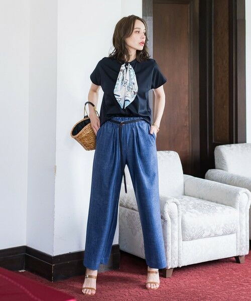 Viaggio Blu / ビアッジョブルー カットソー | ヨット柄スカーフ付きプルオーバー≪洗濯機で洗える≫ | 詳細23