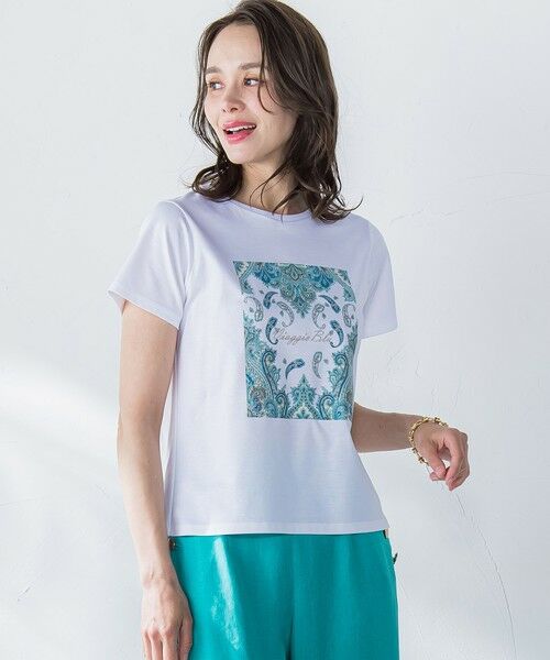 Viaggio Blu / ビアッジョブルー カットソー | ペイズリープリントTシャツ≪洗濯機で洗える≫ | 詳細6