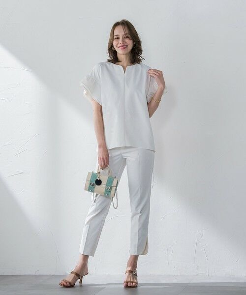 Viaggio Blu / ビアッジョブルー その他パンツ | 【新色追加】ストレッチドビー裾スリットパンツ≪洗濯機で洗える≫ | 詳細4