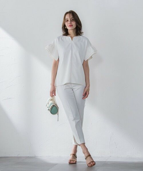 Viaggio Blu / ビアッジョブルー その他パンツ | 【新色追加】ストレッチドビー裾スリットパンツ≪洗濯機で洗える≫ | 詳細5