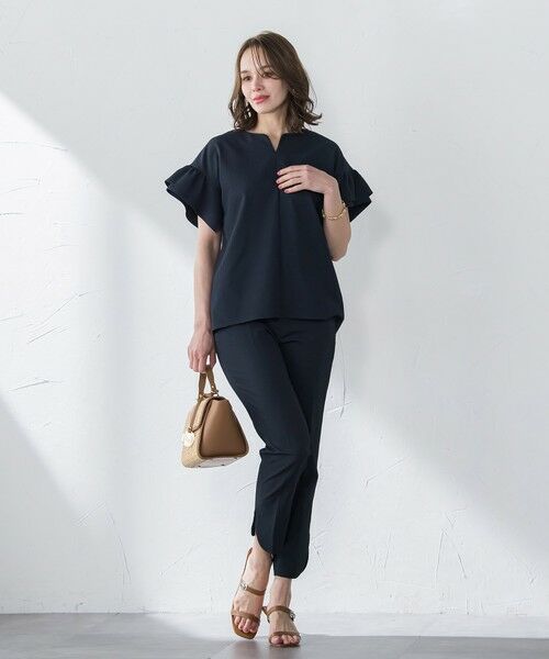 Viaggio Blu / ビアッジョブルー その他パンツ | 【新色追加】ストレッチドビー裾スリットパンツ≪洗濯機で洗える≫ | 詳細23