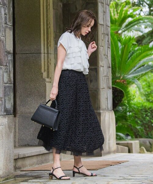 Viaggio Blu / ビアッジョブルー ミニ・ひざ丈スカート | フラワーローブスカート | 詳細7