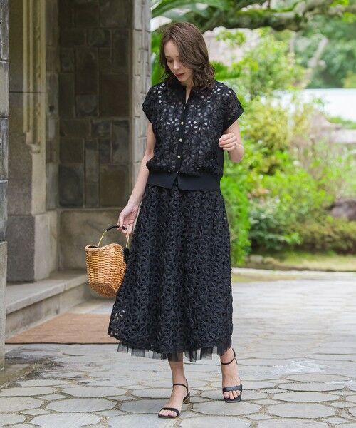 Viaggio Blu / ビアッジョブルー ミニ・ひざ丈スカート | フラワーローブスカート | 詳細17