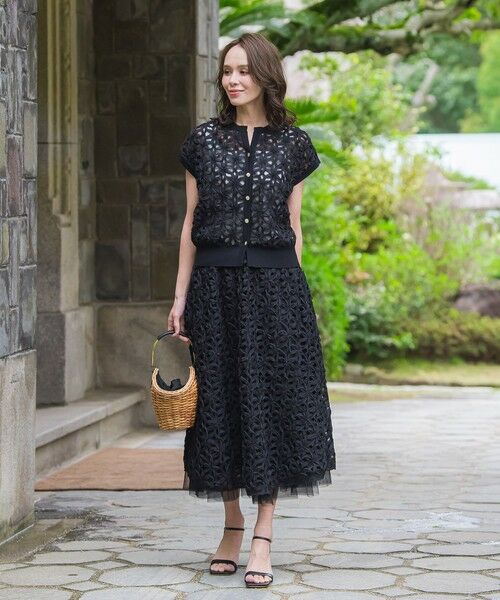 Viaggio Blu / ビアッジョブルー ミニ・ひざ丈スカート | フラワーローブスカート | 詳細18